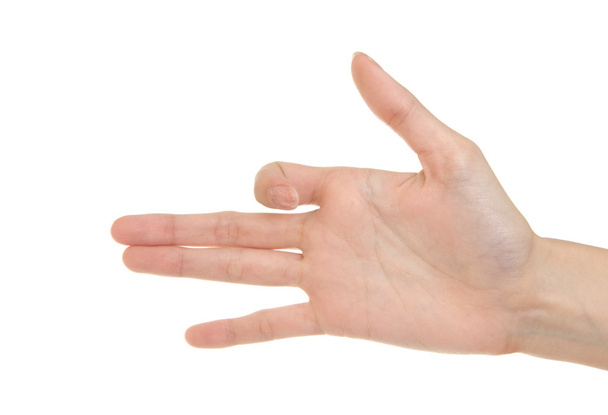 Popular gesture on a white background - Фото, изображение