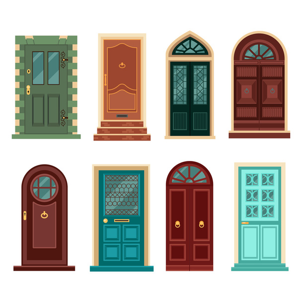 Set of Vintage Doors - Вектор, зображення