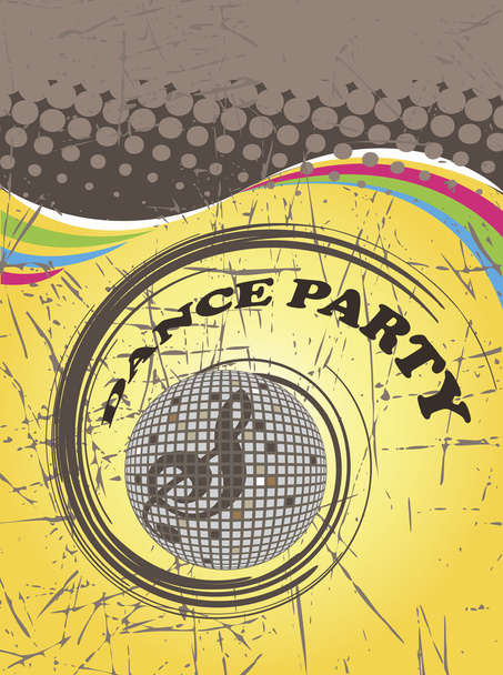 Dance party poster.Abstract spiral - Vector, Image