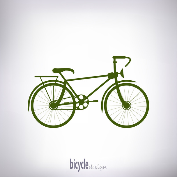 linear green bicycle - ベクター画像