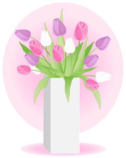 Wazon tulipan - Wektor, obraz