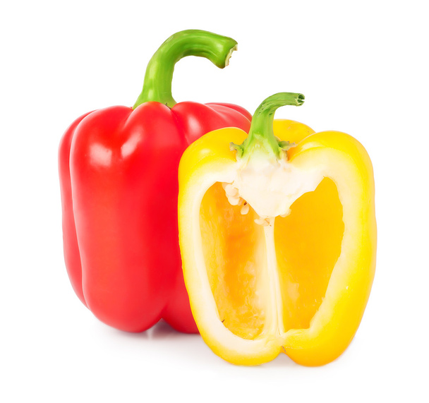 bell peppers with half isolated on white - Fotografie, Obrázek