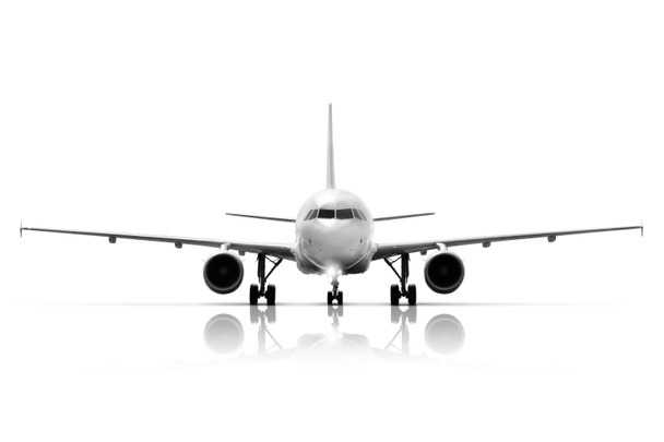 Verkehrsflugzeugmodell isoliert auf weißem Hintergrund - Foto, Bild