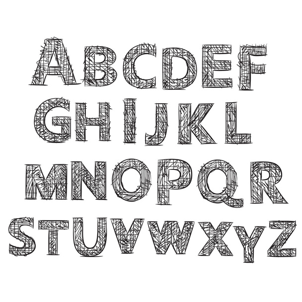 Vector alphabet. Hand drawn letters - Vektor, obrázek