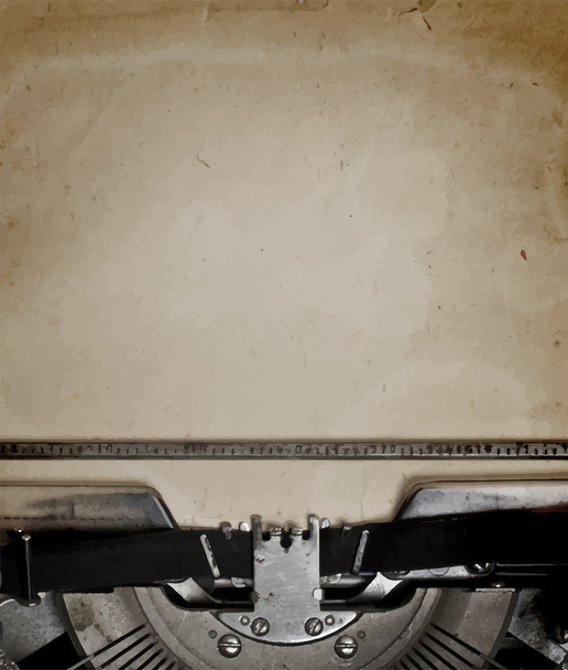 máquina de escrever vintage com papel
 - Vetor, Imagem