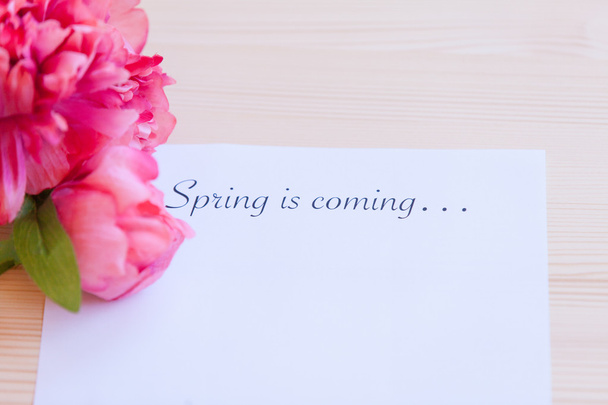 Papier mit Worten im Frühling - Foto, Bild