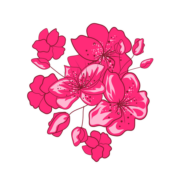 sakura ροζ λουλούδια - Διάνυσμα, εικόνα