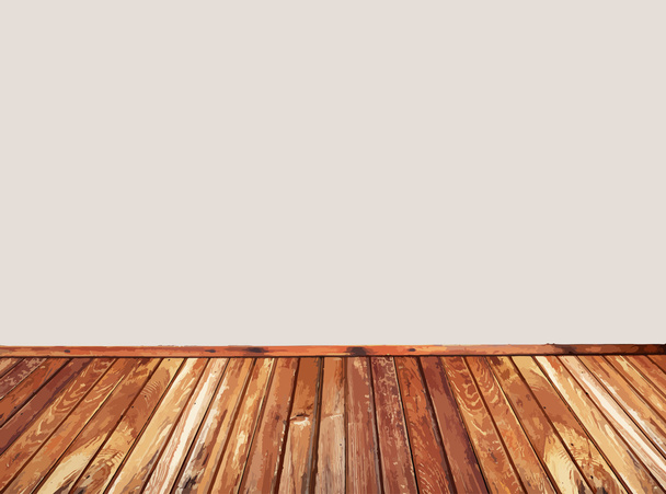 Пустой интерьер с деревянным полом
 - Вектор,изображение