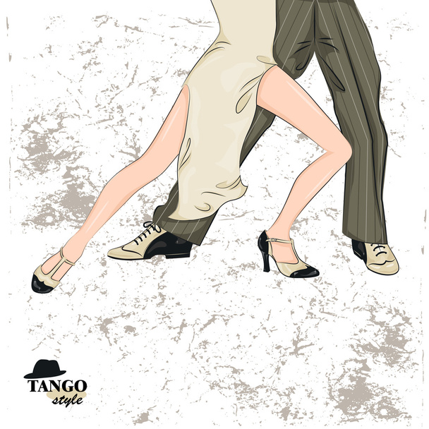 Paar dansende tango. - Vector, afbeelding
