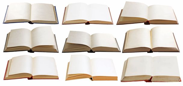 Conjunto de libros abiertos en blanco
 - Vector, imagen
