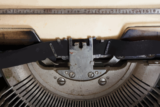 máquina de escribir vintage con papel
 - Vector, imagen
