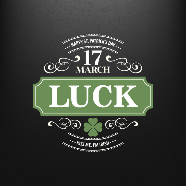 Chalk typographic design for St. Patrick Day. Vector illustration - Vector, Image