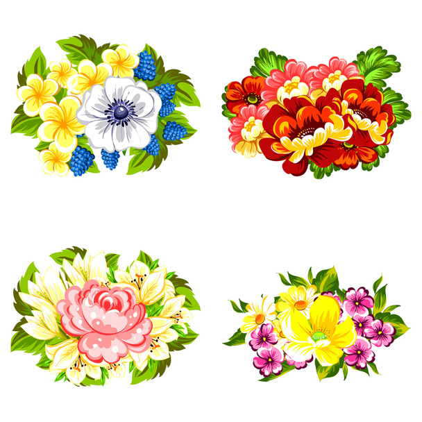 Flower bouquet set - Vektori, kuva