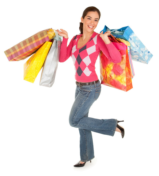 Woman on a Shopping Spree - 写真・画像