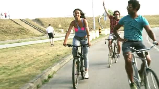 adults cycling outdoors - Footage, Video