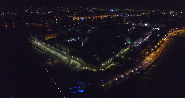 Noc miasto Zadar, Chorwacja - Materiał filmowy, wideo