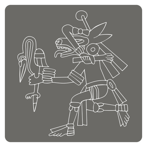 icône monochrome avec des symboles de codices aztèques
 - Vecteur, image
