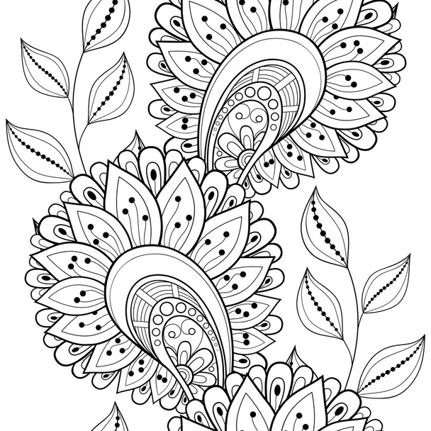 Monochrome Floral Pattern - Vecteur, image