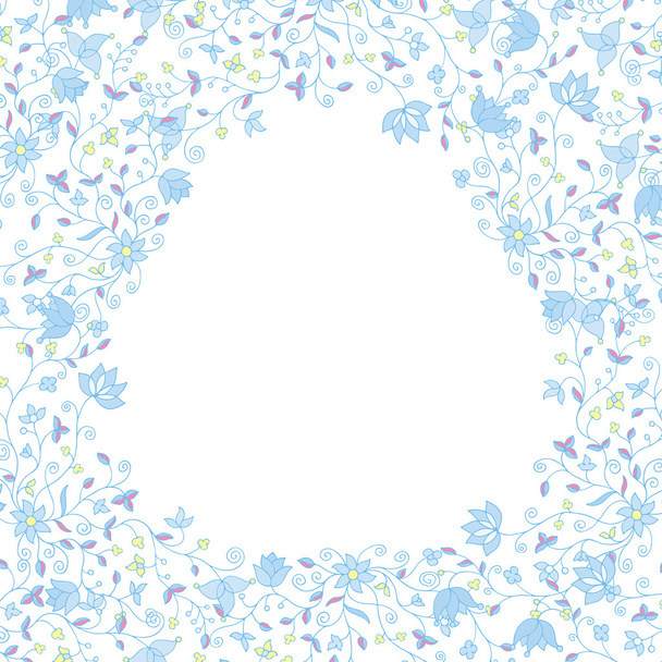floral frame soft colors - Vector, Imagen