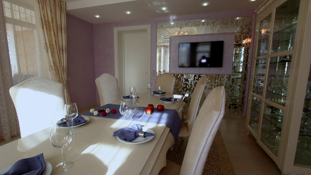 Luxury Apartment Modern interior dining room. - Footage, Video