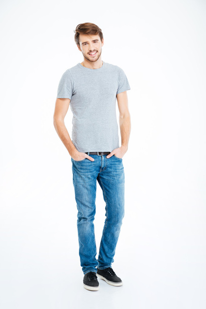 Full length portrait of a happy casual man - Foto, afbeelding