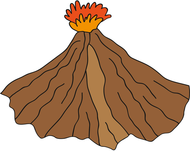 Volcano erupting illustration - Vector, Image