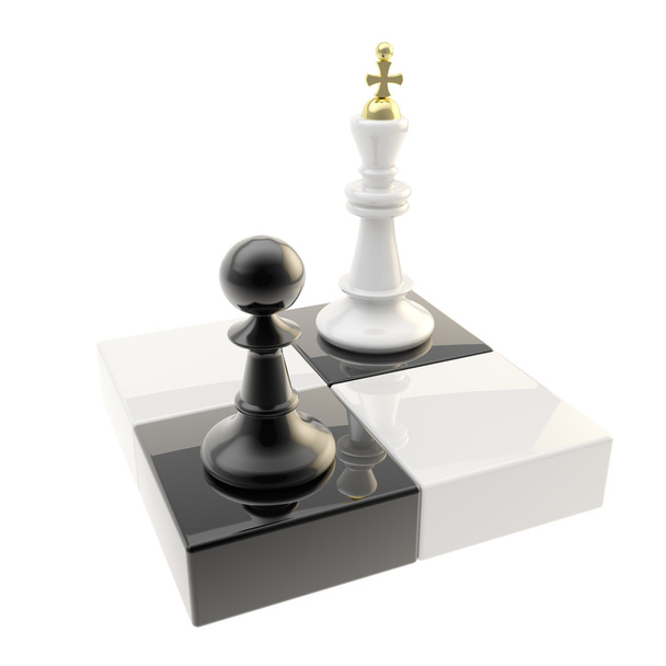Chess icon illustration of pawn and king - 写真・画像