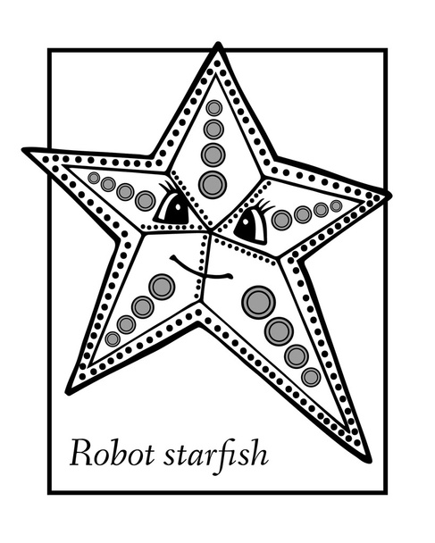 Estrela do robô no branco
 - Vetor, Imagem