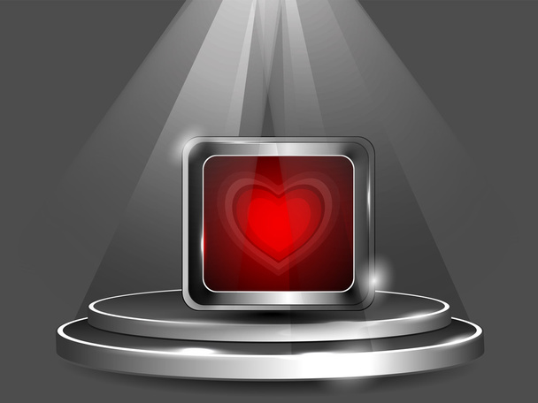 Isolated creative frame with Red Heart having on display shelf. - Vektor, obrázek