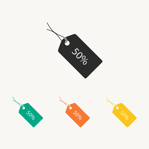 50% tag icons set - Vector, afbeelding