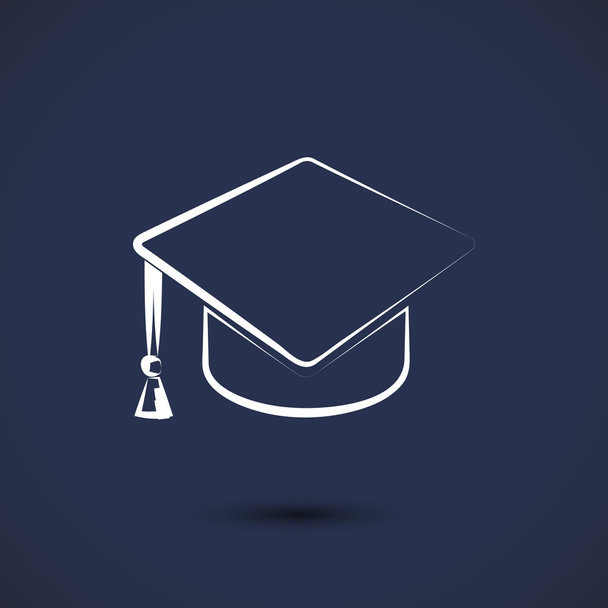 graduation cap icon - Vector, afbeelding