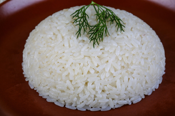 Hot Steamed rice with dill - Photo, Image