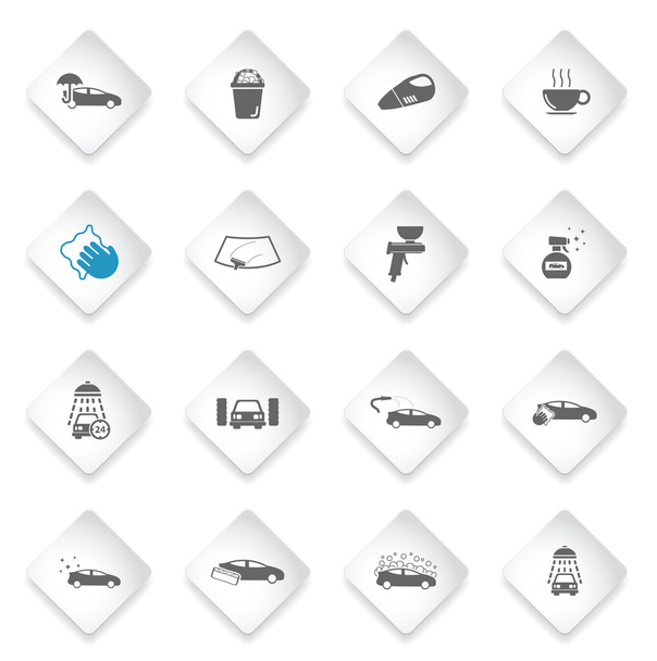 Mytí aut jednoduše ikony - Vektor, obrázek