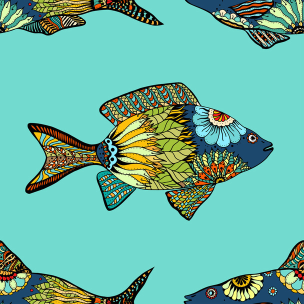 seamless pattern with fish - Vecteur, image