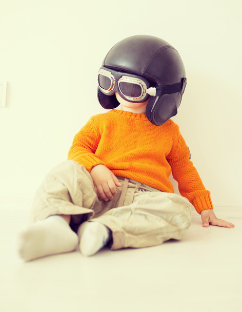 Little kid with pilot hat - Foto, Imagem