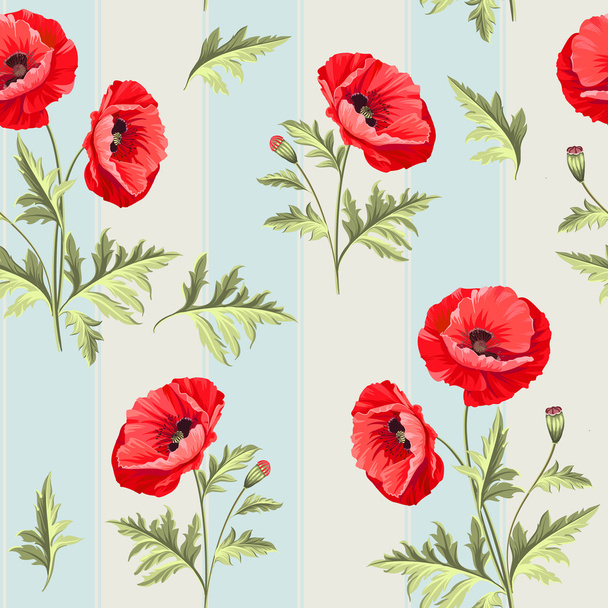 Pattern of poppy flowers. - Vector, Imagen