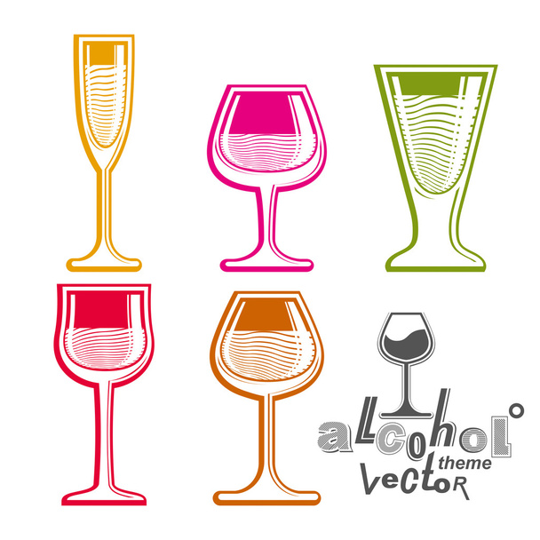 Colección de gafas de colores
 - Vector, imagen
