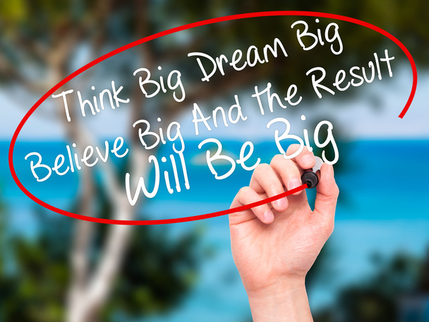 Мужская рукопись Think Big Dream Big Believe Big And the Result
  - Фото, изображение