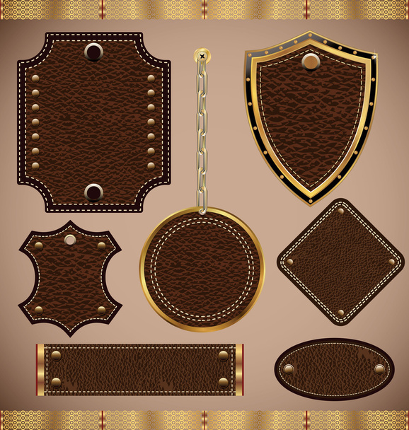 Set of vector Leather Frame - Vector, Image