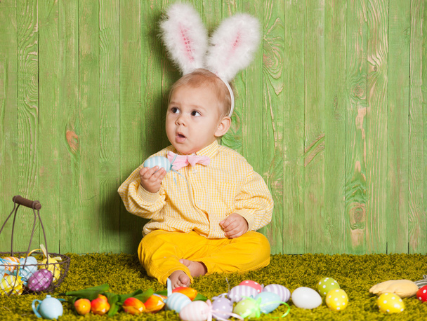 Easter rabbit toddler - Fotoğraf, Görsel