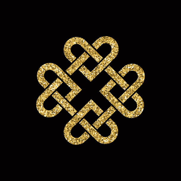 Celtic knot made from interlocking hearts - Vector, imagen