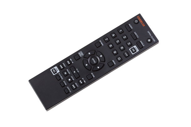 Black remote controle on white background - Photo, Image