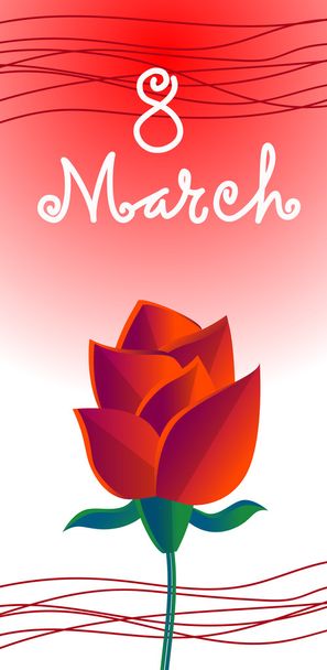 March International Women Day Greeting Card Flower - Вектор,изображение