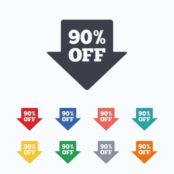 90 percent sale arrow - Вектор, зображення