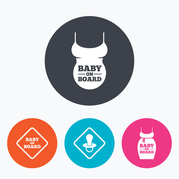 Baby on board icons. - Vector, Image