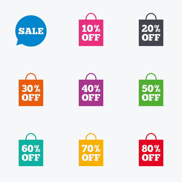 Sale discounts icons. - Vector, Imagen