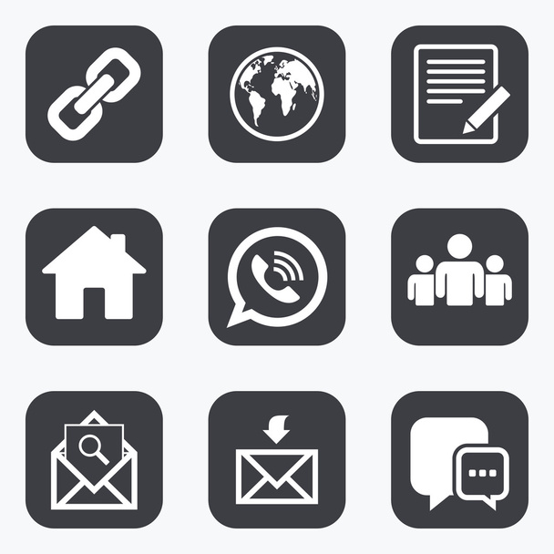 Communication icons. Contact, mail signs. - Vector, Image