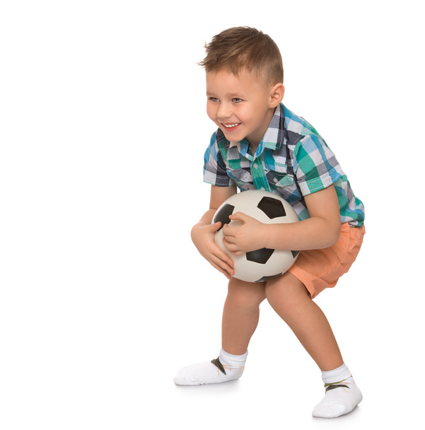 boy plays with a ball - Фото, изображение