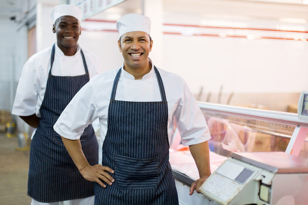 happy butchery workers - Foto, imagen
