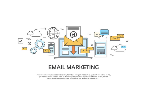 Marketing Email Laptop Envelope Send Business Mail Device Entertainment - Vektori, kuva
